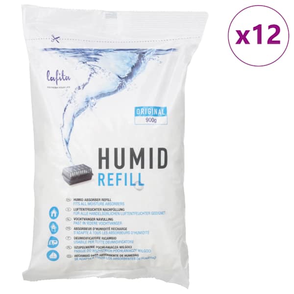vidaXL Lafita Niiskuseabsorberi t&auml;itmine 12 tk 900 g