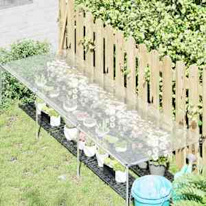 vidaXL klar presenning med &oslash;jer 1x3 m polyethylen