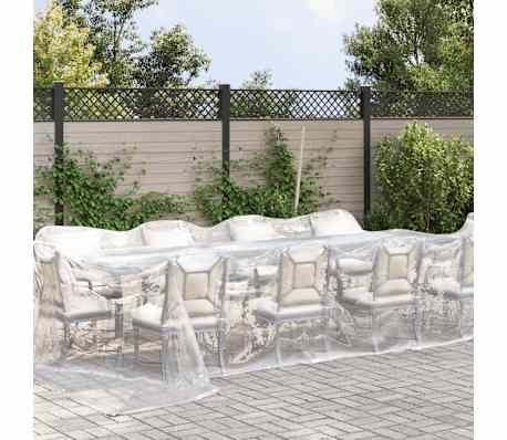 vidaXL Прозрачен брезент с капси 4x10 m Полиетилен