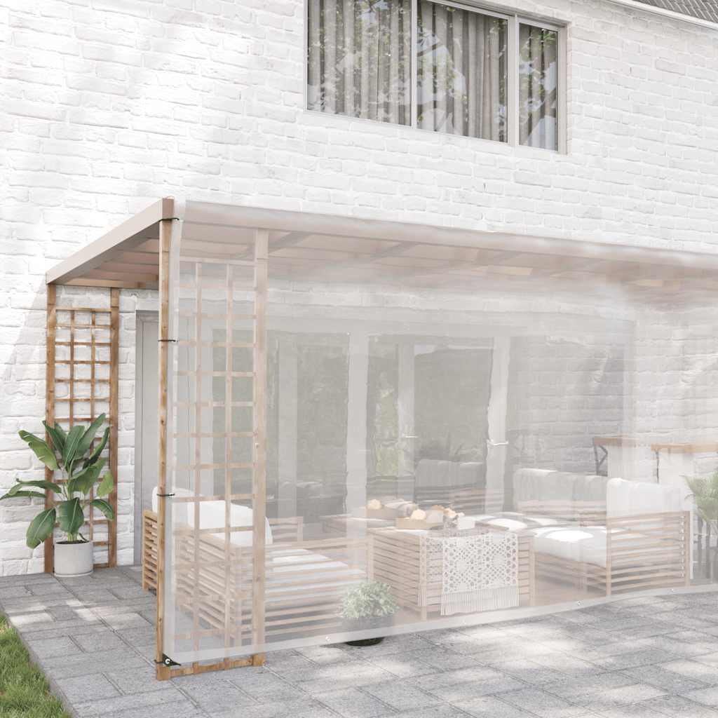 vidaXL Doorzichtig zeildoek met zeilringen 6x6 m polyethyleen afbeelding