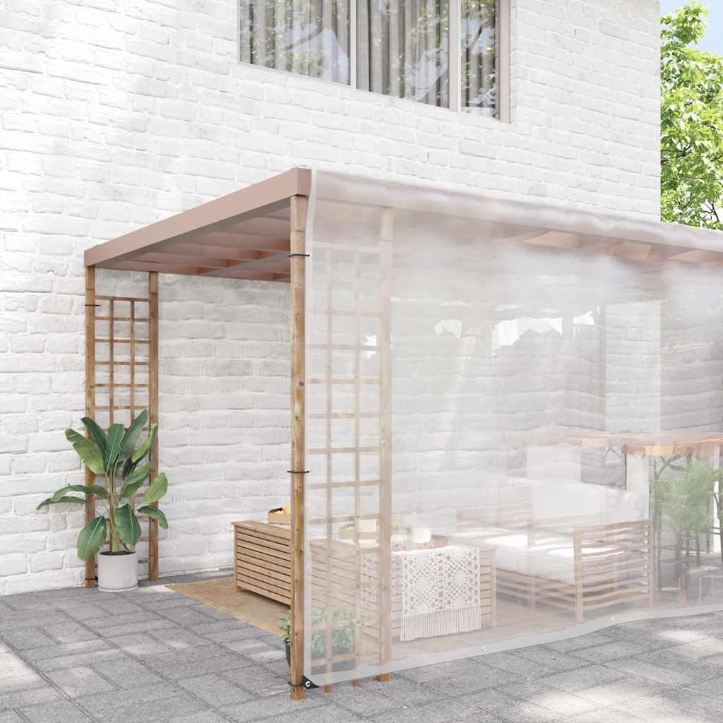 vidaXL Doorzichtig zeildoek met zeilringen 8x8 m polyethyleen afbeelding