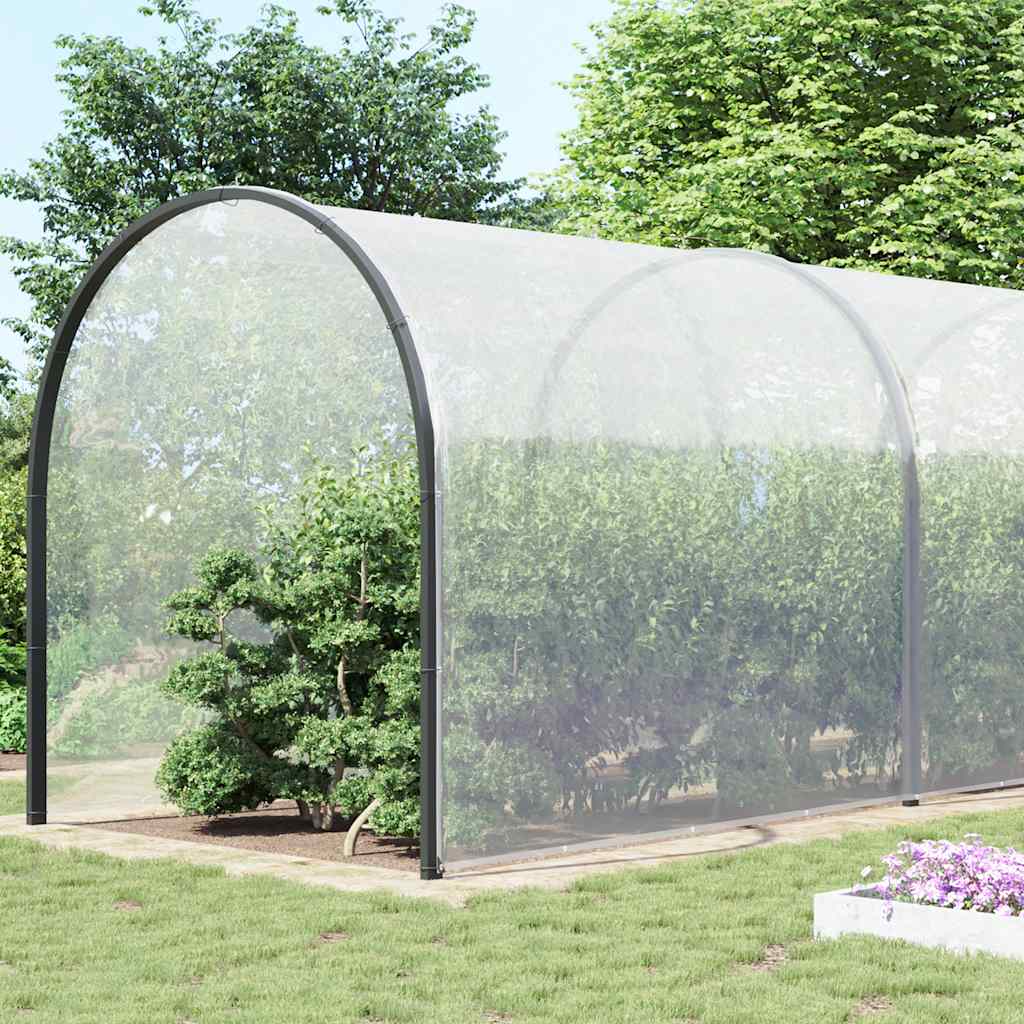 vidaXL Doorzichtig zeildoek met zeilringen 10x12 m polyethyleen afbeelding