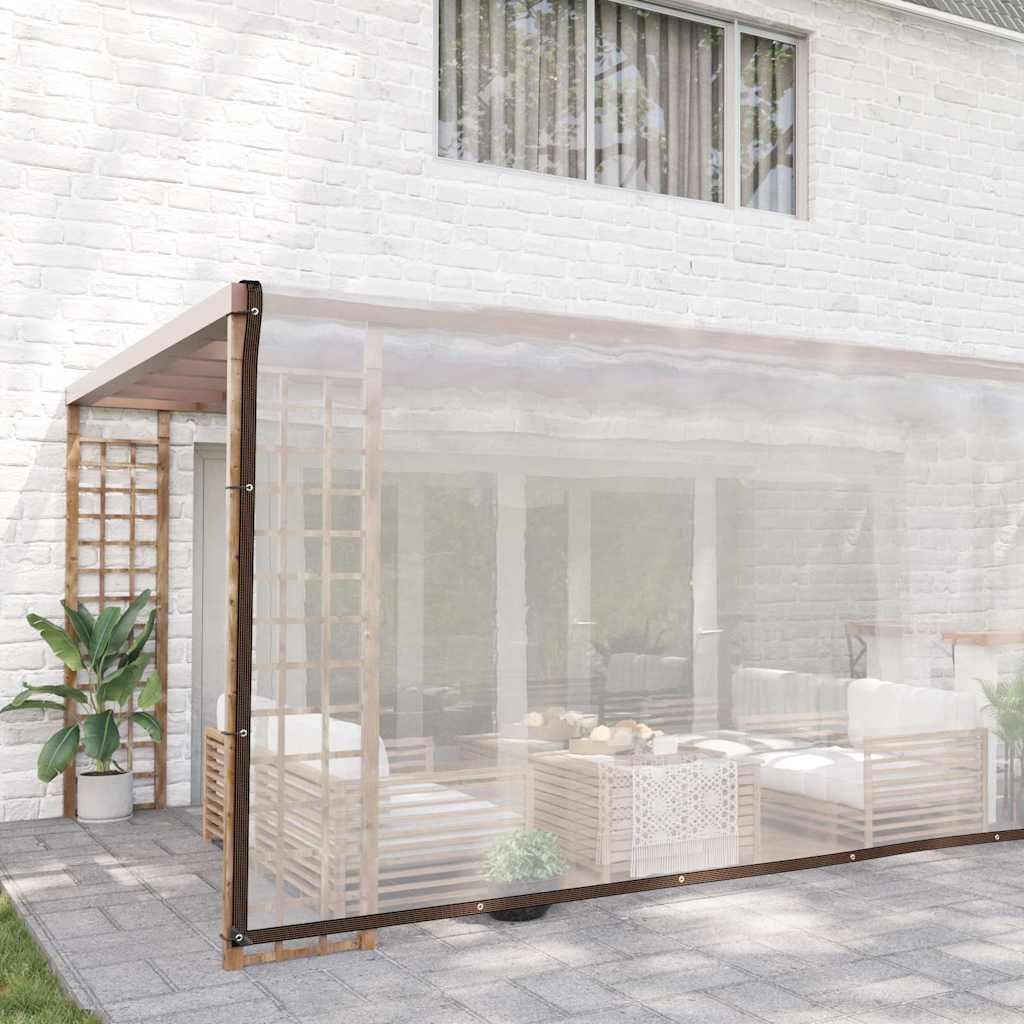 vidaXL Doorzichtig zeildoek met zeilringen 5x10 m polyethyleen afbeelding