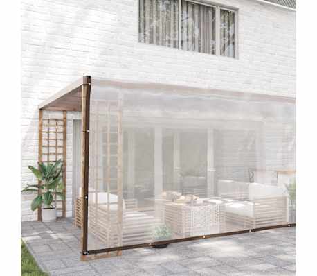 vidaXL Clear Tarpaulin with Eyelets 19.7x26.2' Polyethylene