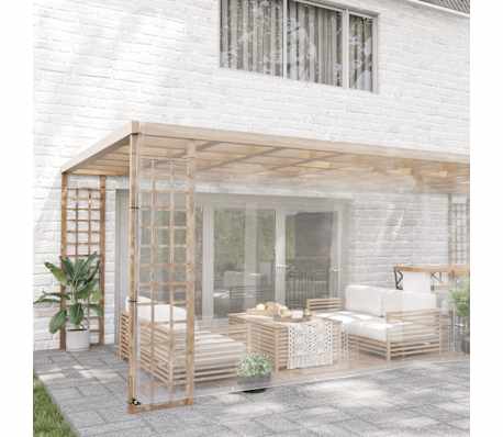 vidaXL Przezroczysta plandeka z oczkami 5x10 m PVC