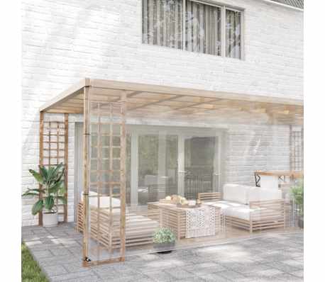 vidaXL Przezroczysta plandeka z oczkami 6x8 m PVC