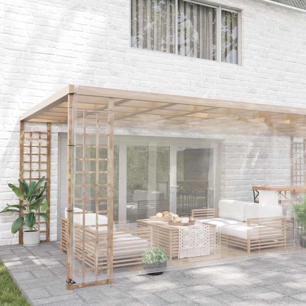vidaXL Prelata transparenta cu ochiuri 6x10 m PVC