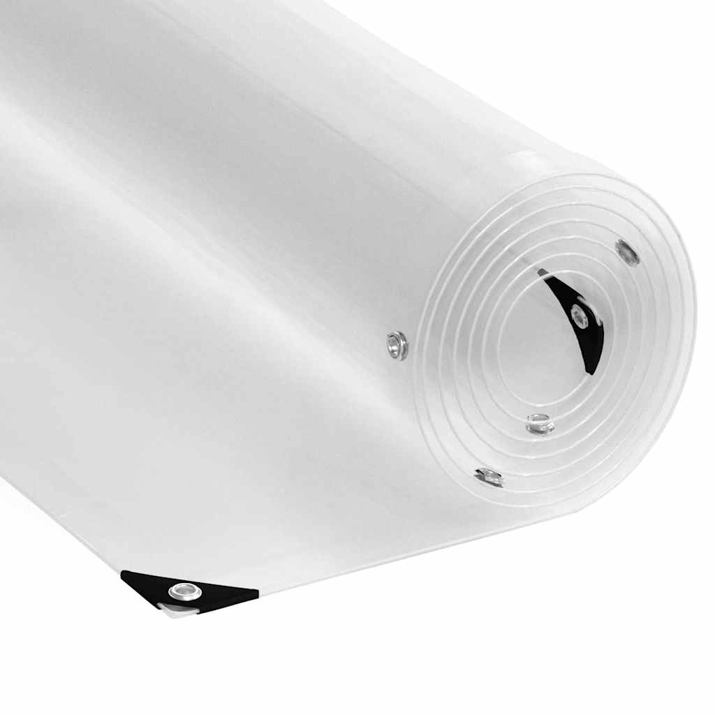 vidaXL Priehľadná plachta s okami 6x12 m PVC