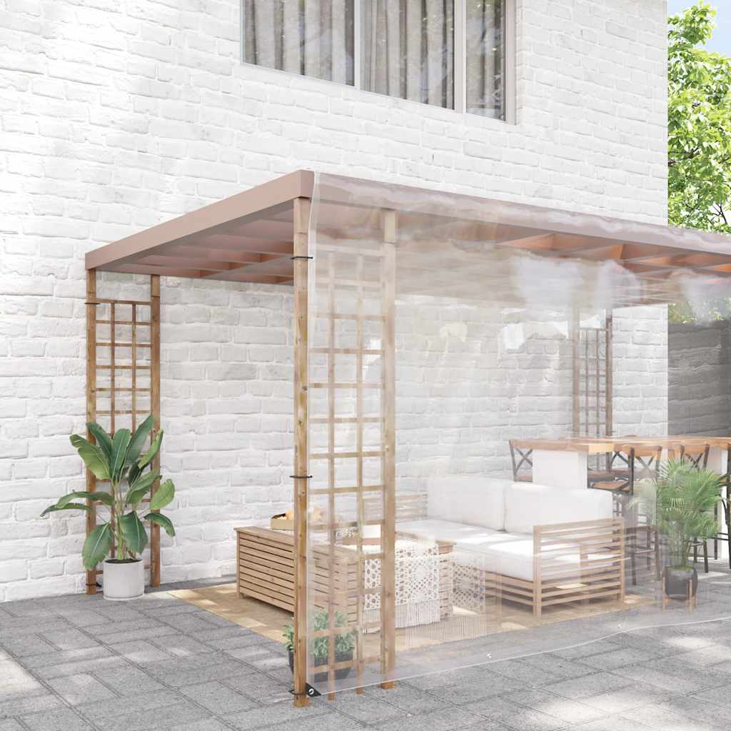 vidaXL Doorzichtig zeildoek met zeilringen 8x8 m PVC afbeelding