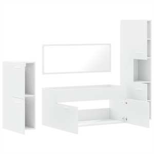 4dílný set koupelnového nábytku bílý kompozitní dřevo - obrázek 8