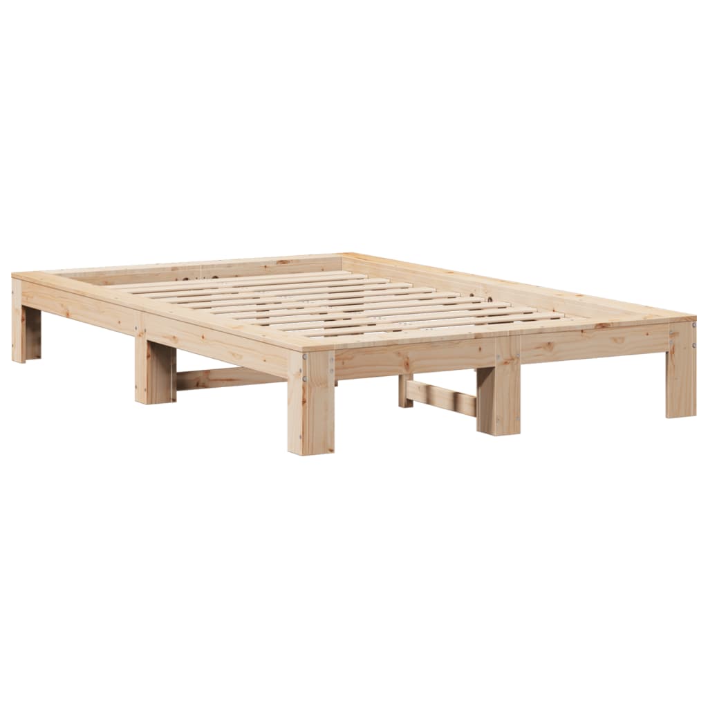 vidaXL Bedframe zonder matras massief grenenhout 120x200 cm bruin, foto 2