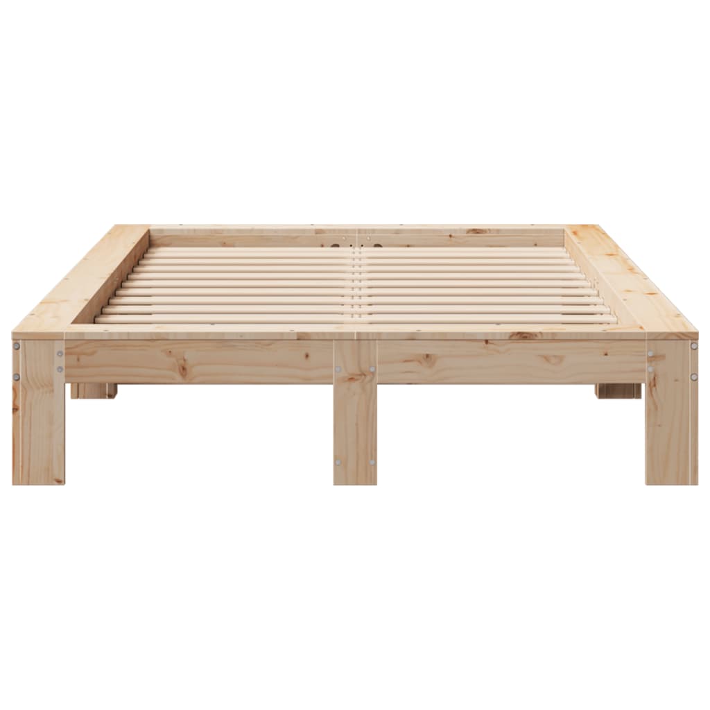 vidaXL Bedframe zonder matras massief grenenhout 120x200 cm bruin, foto 4