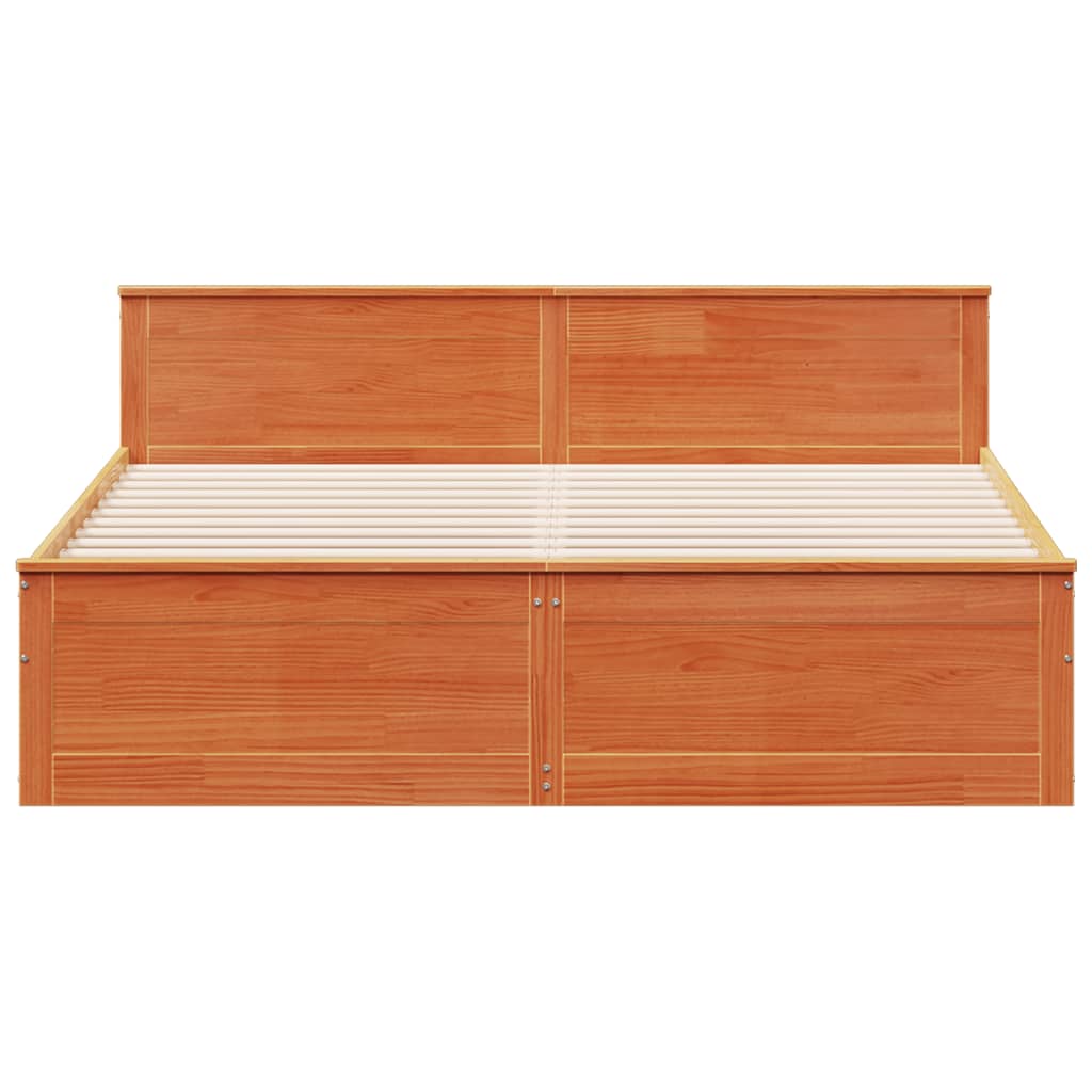 vidaXL Bedframe zonder matras met hoofdbord grenenhout bruin 180x200cm, foto 4
