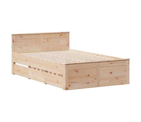 vidaXL Bed Frame without Mattress with Headboard 120x200 cm Solid Wood Pine