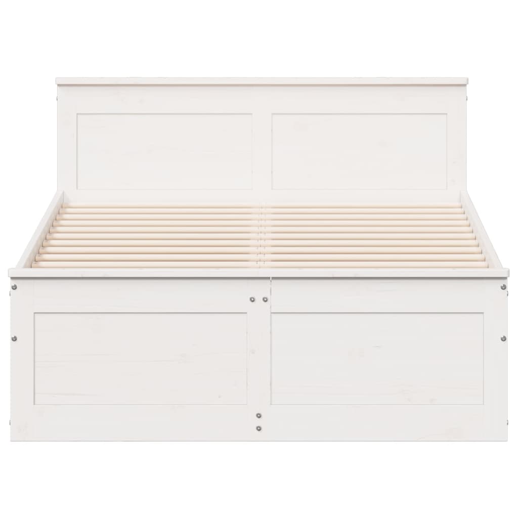 vidaXL Bedframe zonder matras met hoofdbord grenenhout wit 120x200 cm, foto 4