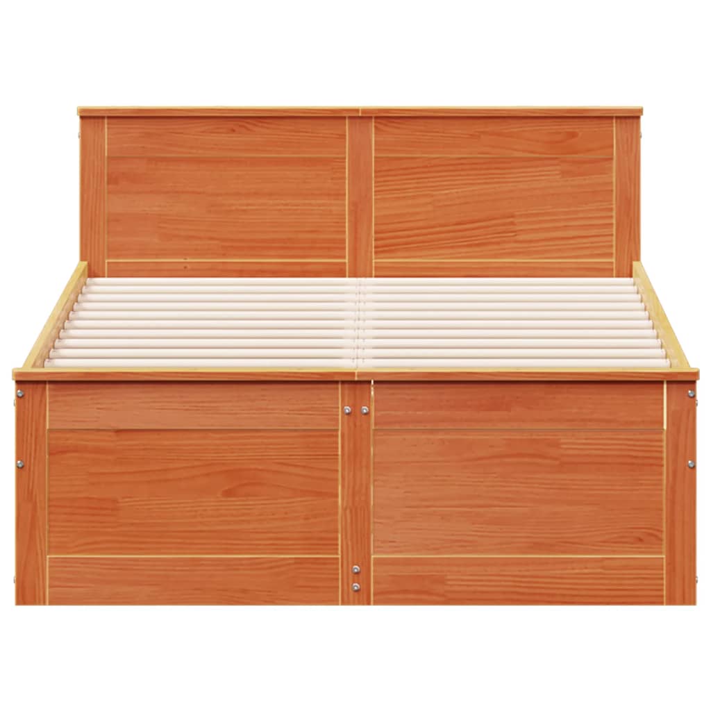 vidaXL Bedframe zonder matras met hoofdbord hout wasbruin 120x200 cm bruin, foto 4
