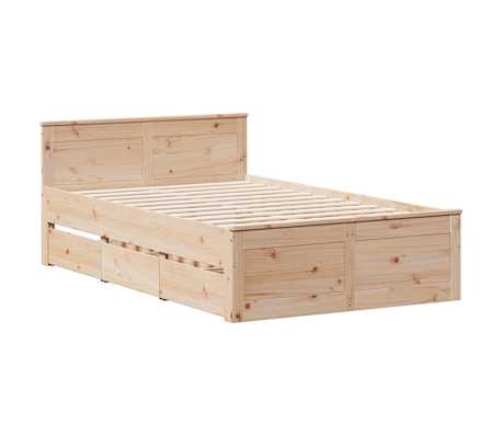 vidaXL Cadre de lit sans matelas avec t&ecirc;te de lit 120x190 cm bois pin
