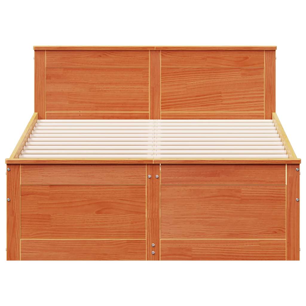 vidaXL Bedframe zonder matras met hoofdbord hout wasbruin 120x190 cm bruin, foto 4