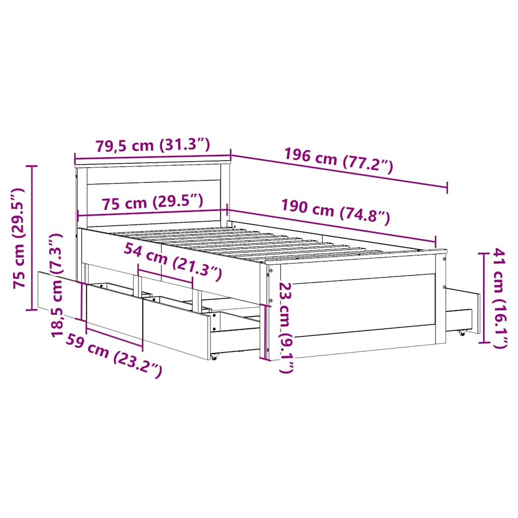 Naturfarvet / 75 x 190 cm - Billede 13