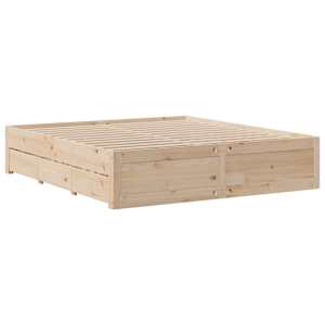 vidaXL Σκελετός Κρεβατιού Χωρίς Στρώμα 180x200 εκ Μασίφ Ξύλο Πεύκου