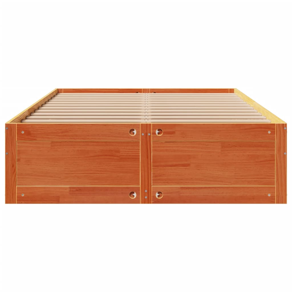 vidaXL Bedframe zonder matras met lades grenenhout wasbruin 140x200 cm bruin, foto 4