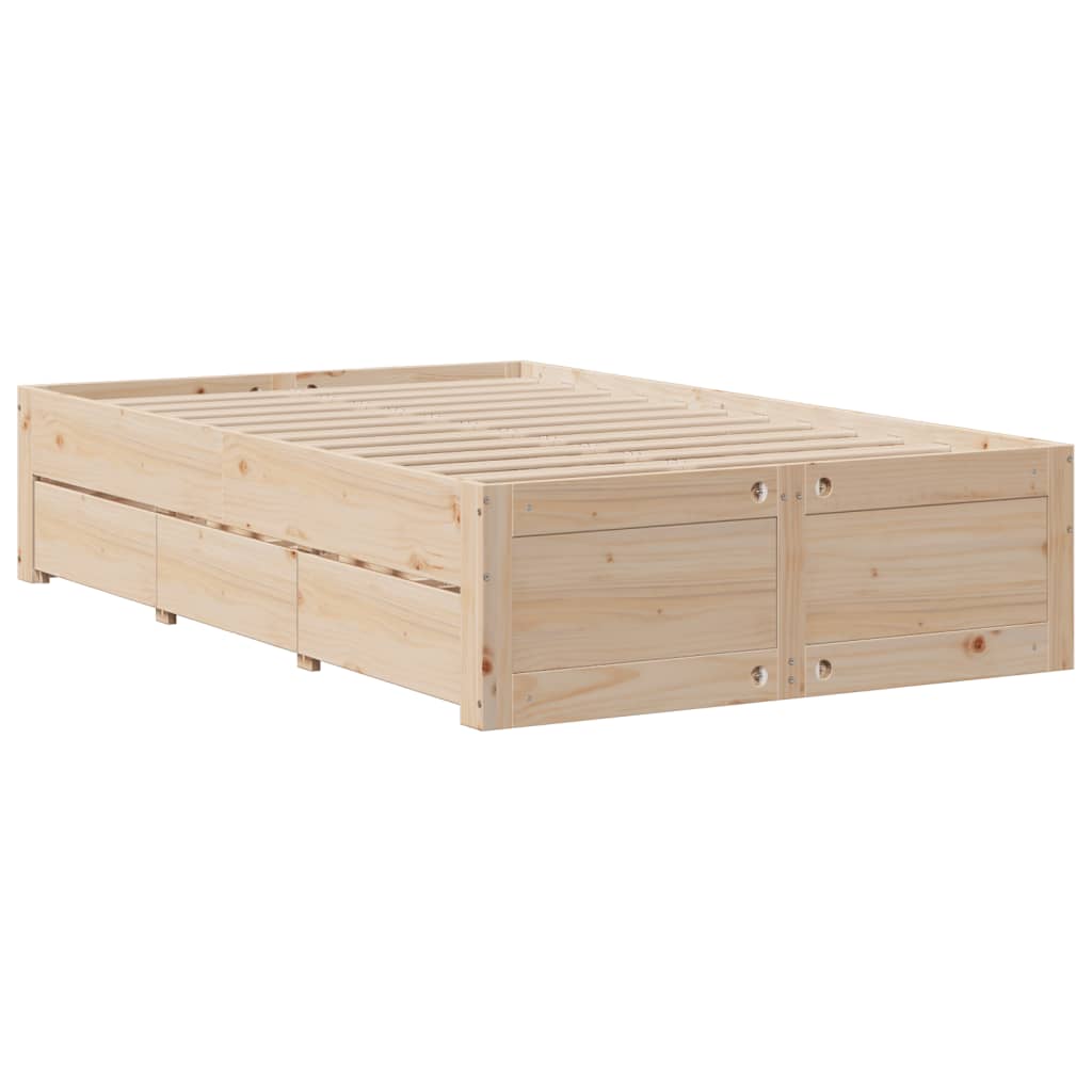 vidaXL Bedframe zonder matras met lades massief grenenhout 120x200 cm afbeelding