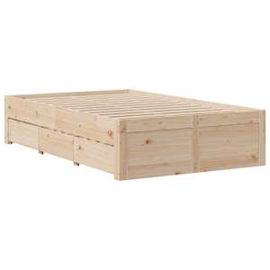 Postel bez matrace se zásuvkami 135 x 190 cm masivní borovice - obrázek 6