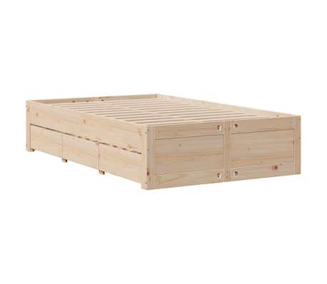vidaXL Bedframe zonder matras met lades massief grenenhout 120x190 cm