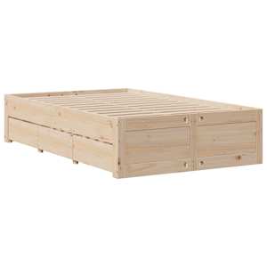 vidaXL Bedframe zonder matras met lades massief grenenhout 120x190 cm