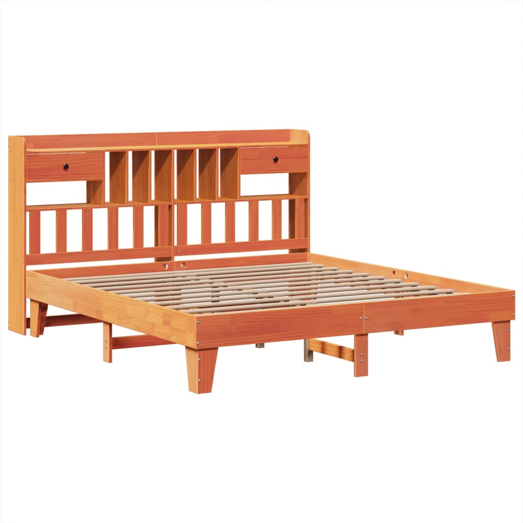vidaXL Bedframe zonder matras massief grenenhout wasbruin 180x200 cm afbeelding