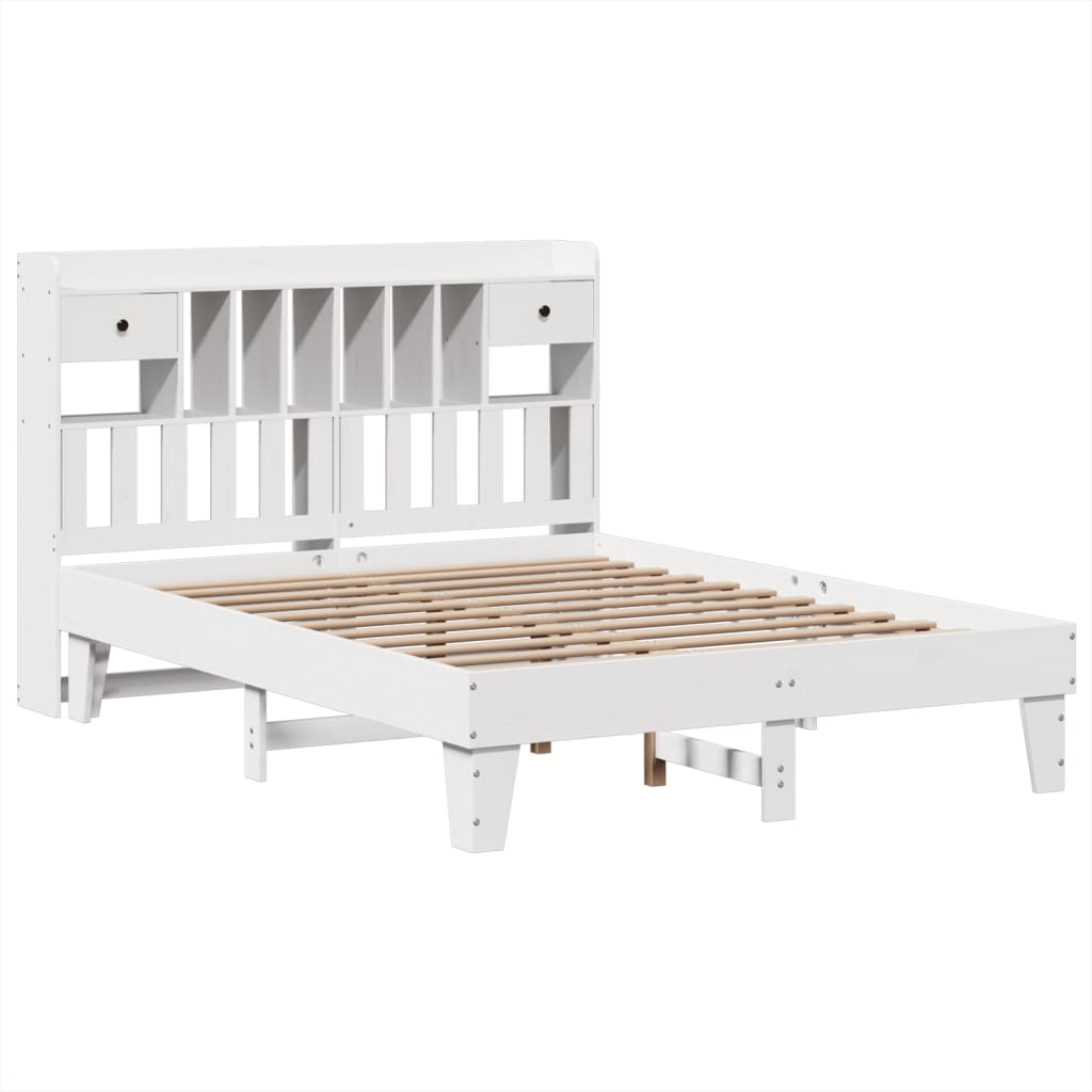 vidaXL Bedframe zonder matras massief grenenhout wit 160x200 cm afbeelding