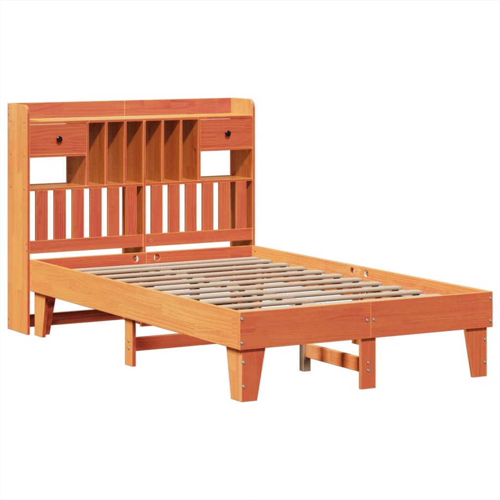 vidaXL Bedframe zonder matras massief grenenhout wasbruin 120x200 cm afbeelding