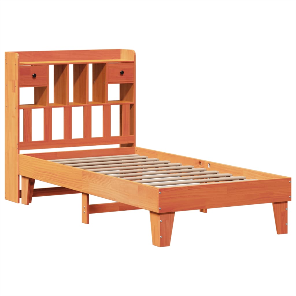 vidaXL Bedframe zonder matras massief grenenhout wasbruin 100x200 cm afbeelding