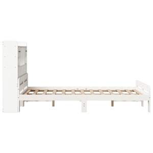 Postel s knihovnou bez matrace bílá 135x190 cm masivní borovice - obrázek 5