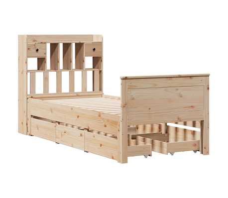 vidaXL Massivholzbett mit Regal ohne Matratze 100x200 cm Kiefer