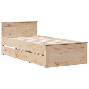 Postel s knihovnou bez matrace 90 x 190 cm masivní borovice - obrázek 8