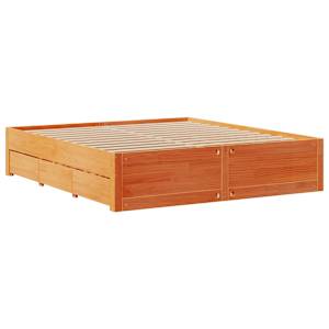 Postel s knihovnou bez matrace 200 x 200 cm masivní borovice - obrázek 6