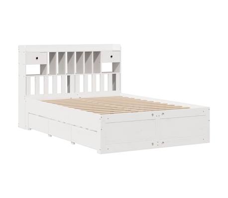 vidaXL Lit biblioth&egrave;que sans matelas blanc 160x200 cm bois pin massif