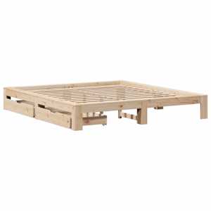 vidaXL Posteljni okvir brez vzmetnice 200x200 cm trdna borovina
