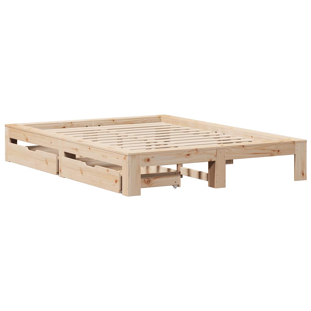 vidaXL Bedframe zonder matras massief grenenhout 140x200 cm afbeelding