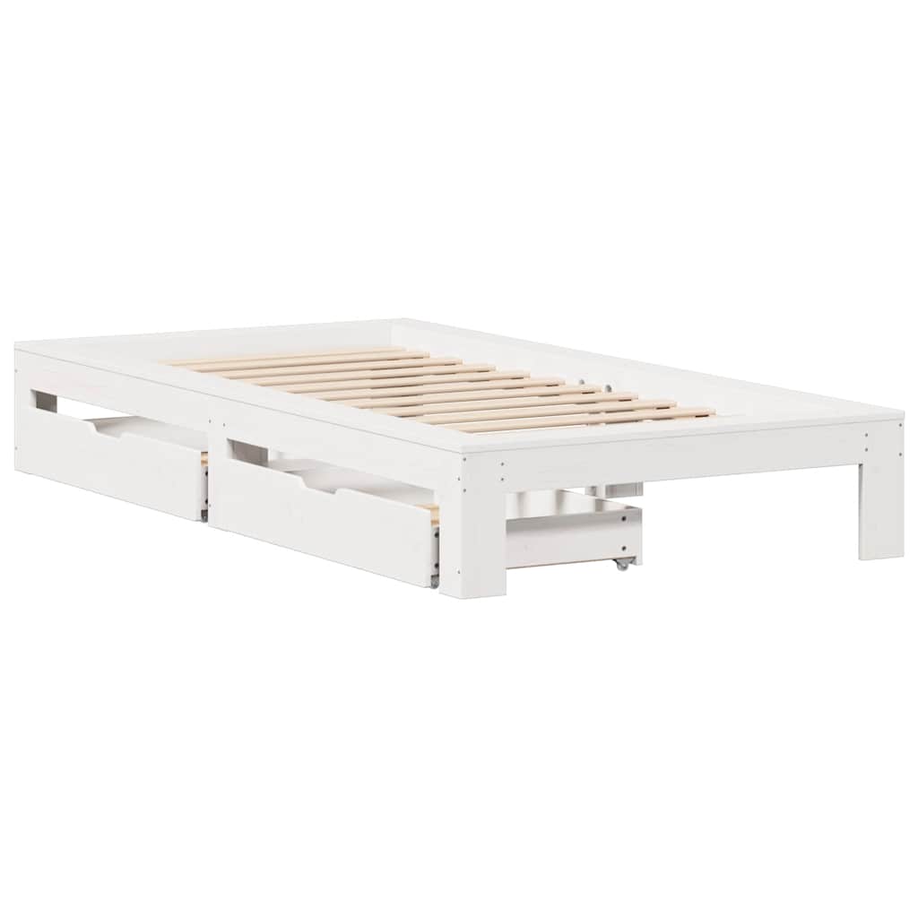 vidaXL Bedframe zonder matras massief grenenhout wit 90x190 cm afbeelding