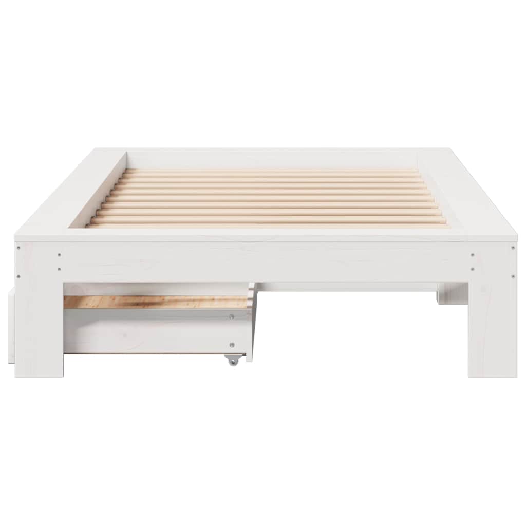 vidaXL Bedframe zonder matras massief grenenhout wit 90x190 cm, foto 4