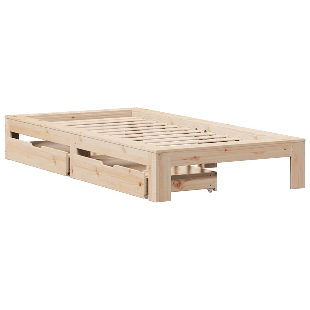 vidaXL Bedframe zonder matras massief grenenhout 75x190 cm afbeelding