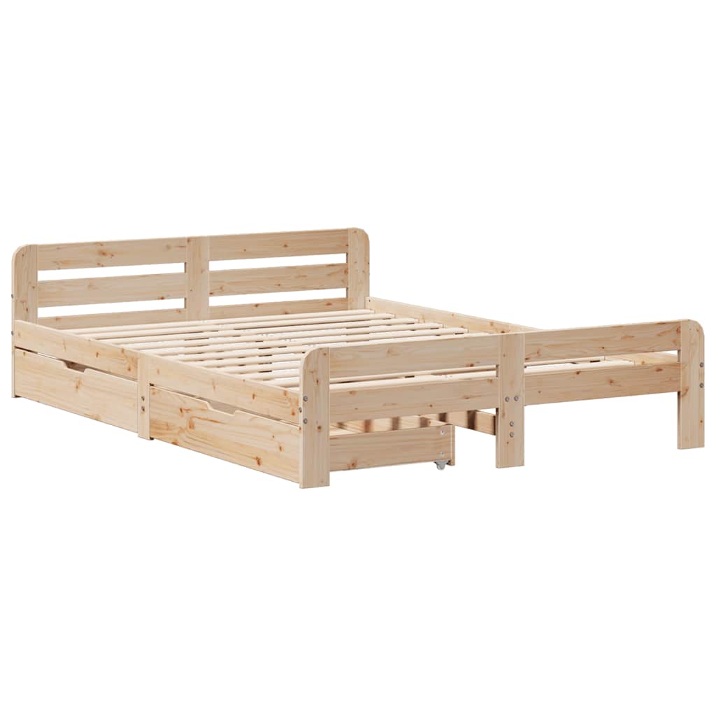vidaXL Bedframe zonder matras massief grenenhout 160x200 cm afbeelding