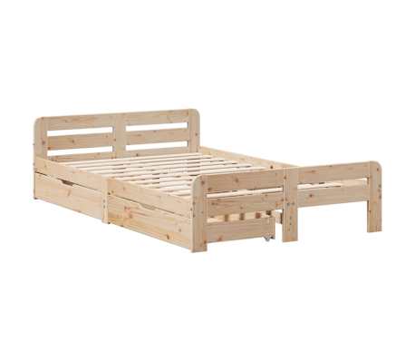 vidaXL voodiraam ilma madratsita, 135 x 190 cm, m&auml;nnipuit