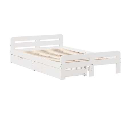vidaXL Bedframe zonder matras massief grenenhout wit 120x190 cm