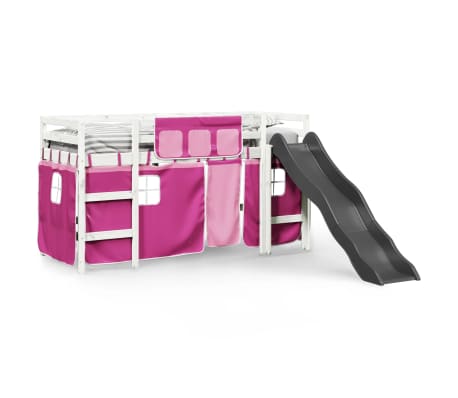 vidaXL Lasten parvis&auml;nky verhoilla pinkki 90x200 cm t&auml;ysi m&auml;nty