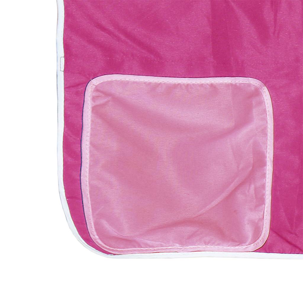 Kinderhoogslaper met tunnel 80x200 cm massief grenenhout roze image 13