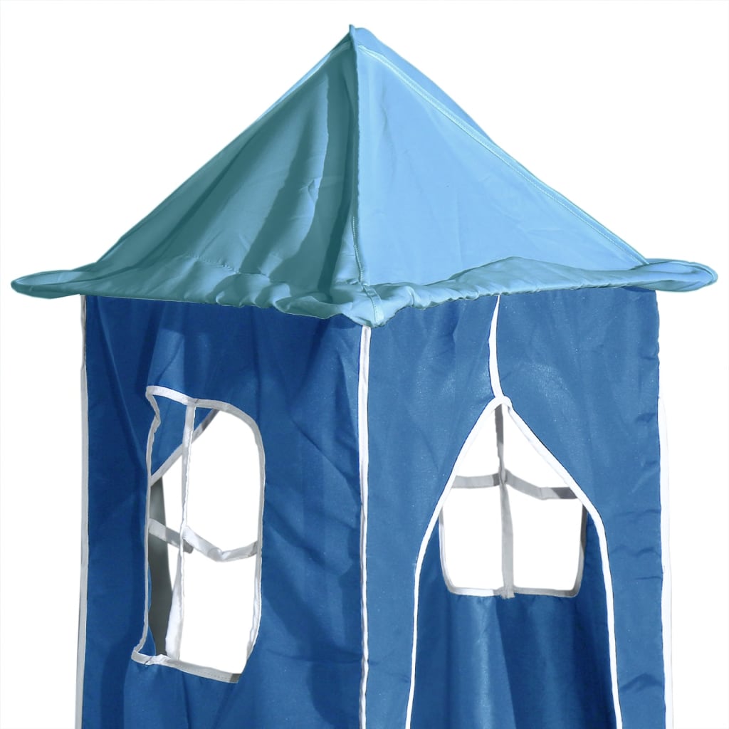 Kinderhoogslaper met toren 80x200 cm massief grenenhout blauw image 14