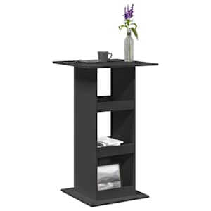 vidaXL baarilaud hoiuriiuliga, must, 60x60x102 cm, tehispuit